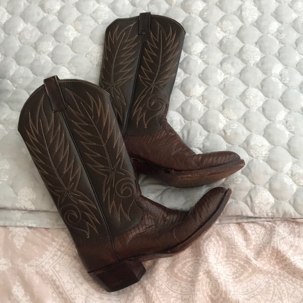 Leather cowboy boots!